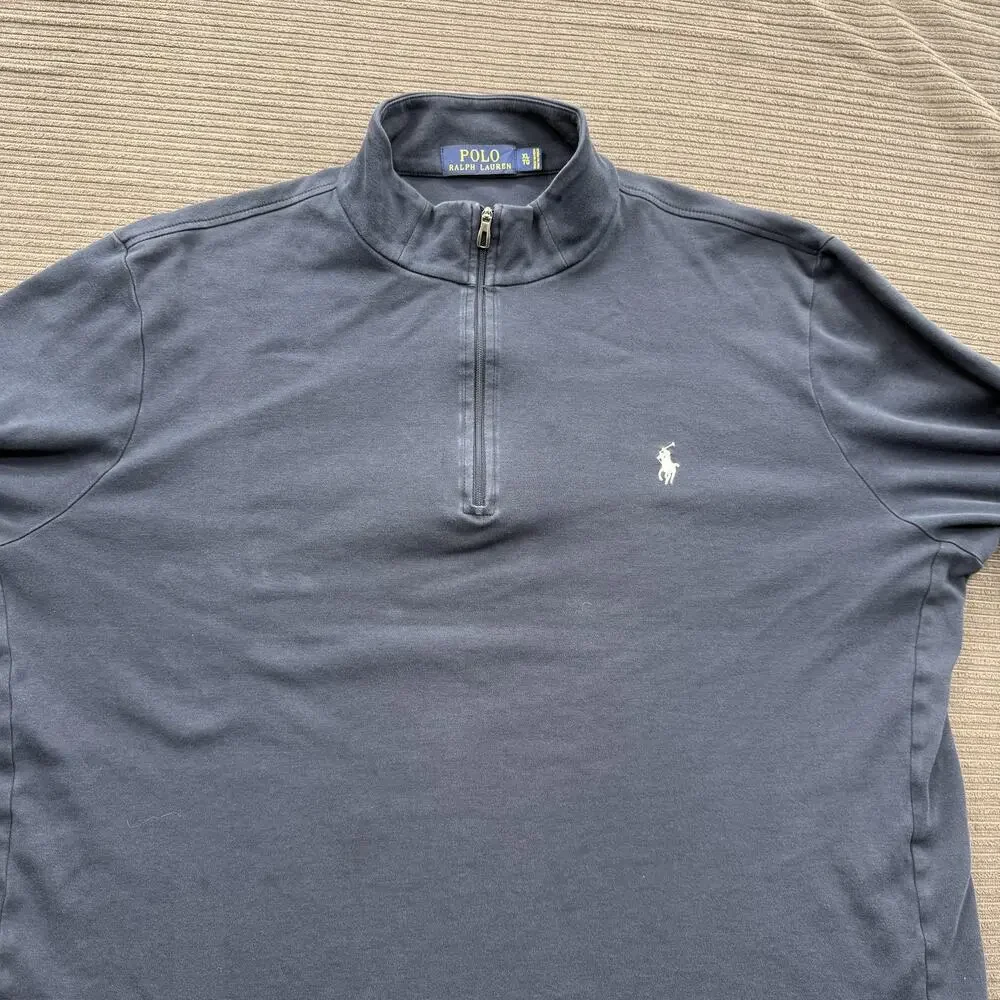 Polo Ralph‎ Lauren Pullover Mens XL 1/4 Zip Mock Neck Long Sleeve Pima Cotton